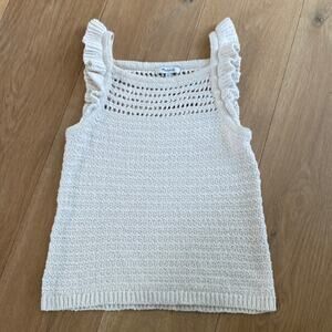 Madewell Crochet Sleeveless Ruffle Sweater XS